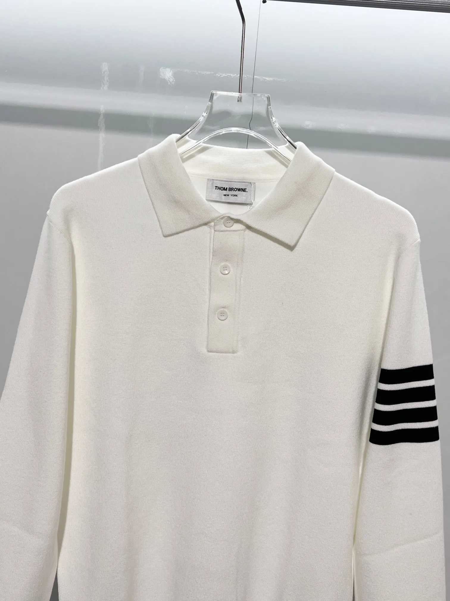 Thom Browne ➡️ Classic Polo ， Retro Same Style 2025ss Versatile : White.Black. Size：M-2XL